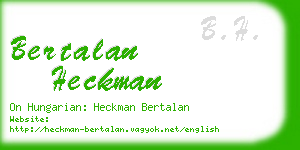 bertalan heckman business card